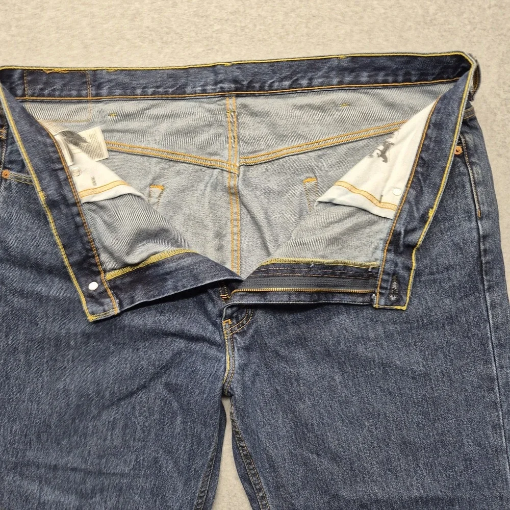 Levi's 505 Jeans Mens 44x29 Dark Wash Straight Leg Classic Denim Regular Fit